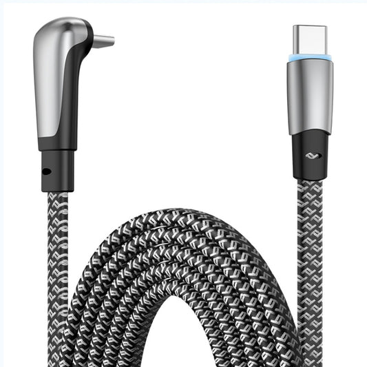 ENKAY PD65W Elbow Type-C to Type-C Fast Charging Data Braid Cable with Indicator Light, Length:0.5m - USB-C & Type-C Cable by ENKAY | Online Shopping UK | buy2fix
