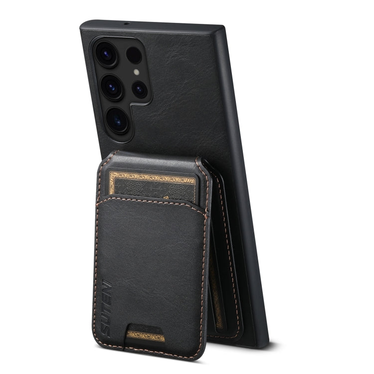 For Samsung Galaxy S23 Ultra 5G Suteni H02 Leather Wallet Stand Back Phone Case(Black) - Galaxy S23 Ultra 5G Cases by Suteni | Online Shopping UK | buy2fix