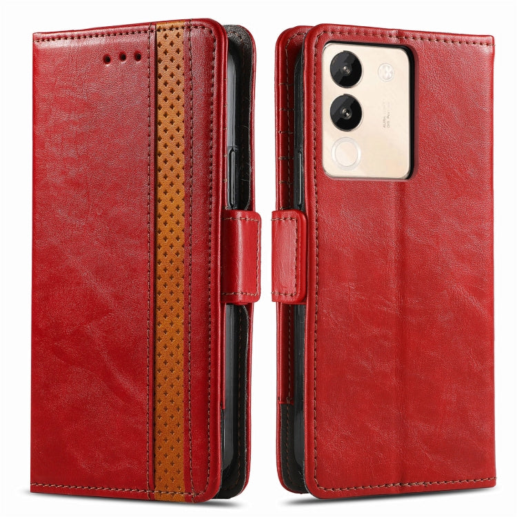 For vivo iQOO 12 Pro CaseNeo Splicing Dual Magnetic Buckle Leather Phone Case(Red) - iQOO 12 Pro Cases by buy2fix | Online Shopping UK | buy2fix