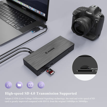 WAVLINK UG69PD10 1 to 4 Screens 4K/5K AV Transfer USB-C to HD Type-C Docking Station Hub, Plug:US Plug - USB HUB by WAVLINK | Online Shopping UK | buy2fix