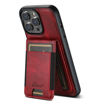 For iPhone 15 Pro Max Suteni H17 Oil Eax Leather MagSafe Detachable Wallet Phone Case(Red) - iPhone 15 Pro Max Cases by Suteni | Online Shopping UK | buy2fix