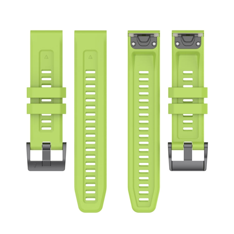For Garmin Descent G1 / G1 Solar Solid Color Black Buckle Silicone Quick Release Watch Band(Lime green) - Watch Bands by buy2fix | Online Shopping UK | buy2fix