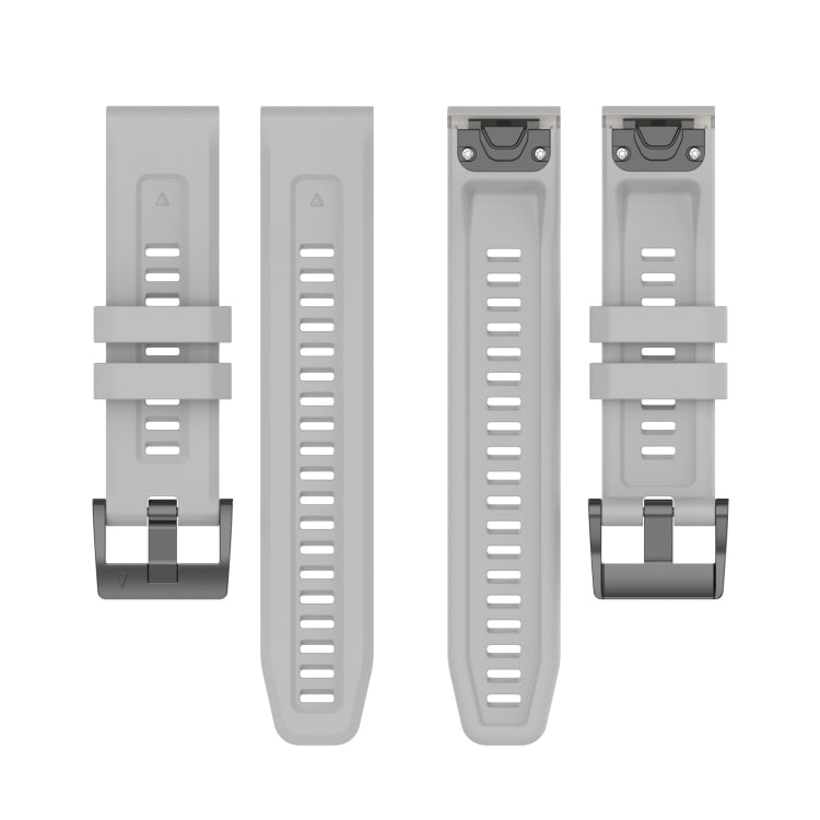 For Garmin Epix Gen2 / Epix Pro Gen2 47mm Solid Color Black Buckle Silicone Quick Release Watch Band(Gray) - Watch Bands by buy2fix | Online Shopping UK | buy2fix