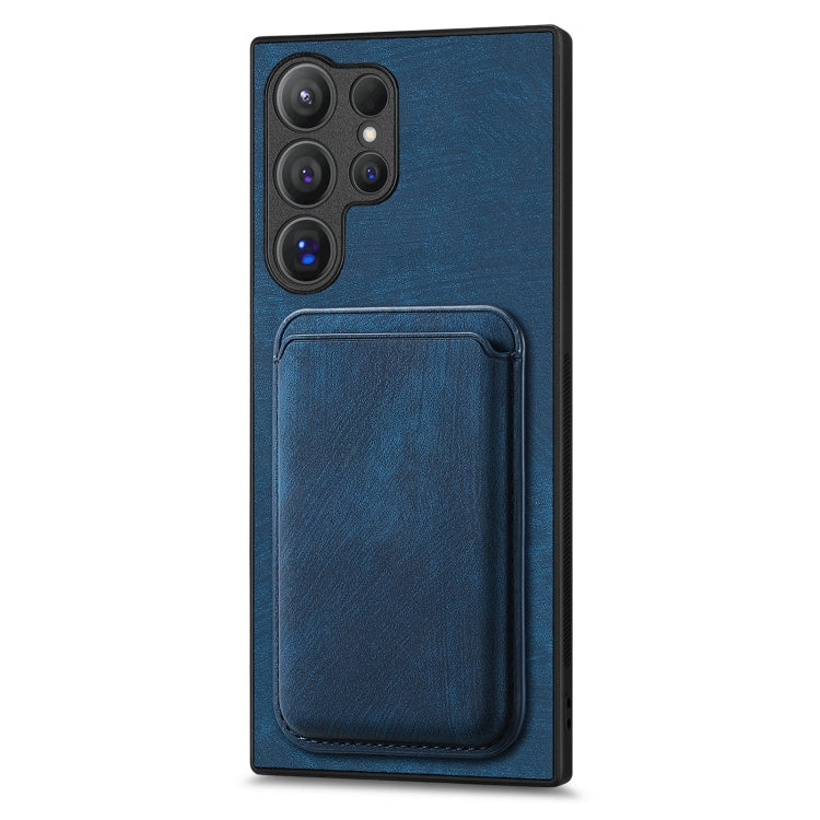 For Samsung Galaxy S25 Ultra 5G Retro Leather Card Bag Magnetic Phone Case(Blue) - Galaxy S25 Ultra 5G Cases by buy2fix | Online Shopping UK | buy2fix