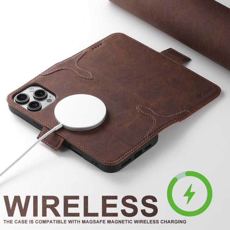 For iPhone 16 Pro SUTENI J07 Multifunctional Horizontal Flip Magsafe Leather Phone Case(Brown) - iPhone 16 Pro Cases by Suteni | Online Shopping UK | buy2fix