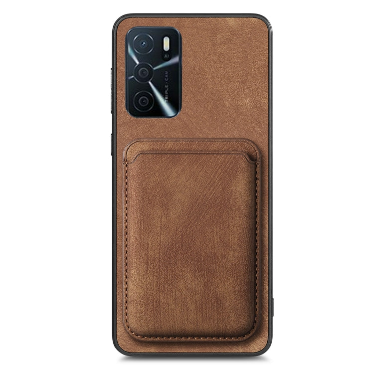 For OPPO Reno6 Z Retro Leather Card Bag Magnetic Phone Case(Brown) - OPPO Cases by buy2fix | Online Shopping UK | buy2fix