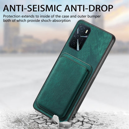 For OPPO Reno6 Pro 5G Retro Leather Card Bag Magnetic Phone Case(Green) - OPPO Cases by buy2fix | Online Shopping UK | buy2fix