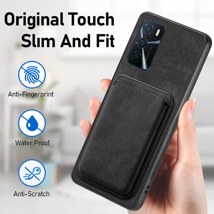 For OPPO A72 5G Retro Leather Card Bag Magnetic Phone Case(Black) - OPPO Cases by buy2fix | Online Shopping UK | buy2fix