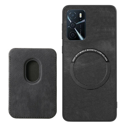 For OPPO A5 Retro Leather Card Bag Magnetic Phone Case(Black) - OPPO Cases by buy2fix | Online Shopping UK | buy2fix