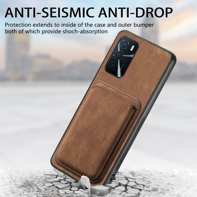 For OPPO A9 2020 / A5 2020 Retro Leather Card Bag Magnetic Phone Case(Brown) - OPPO Cases by buy2fix | Online Shopping UK | buy2fix