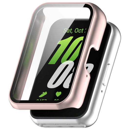 For Samsung Galaxy Fit 3 SM-R390 PC + Tempered Glass Film Integrated Watch Protective Case(Pink) - Watch Cases by buy2fix | Online Shopping UK | buy2fix