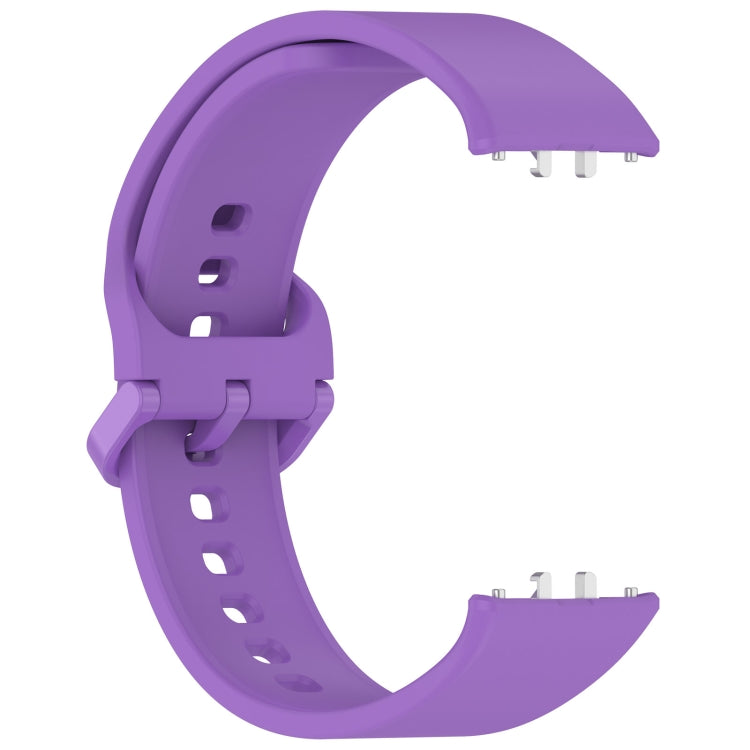 For Samsung Galaxy Fit 3 Solid Color Colorful Buckle Silicone Watch Band(Purple) - Watch Bands by buy2fix | Online Shopping UK | buy2fix