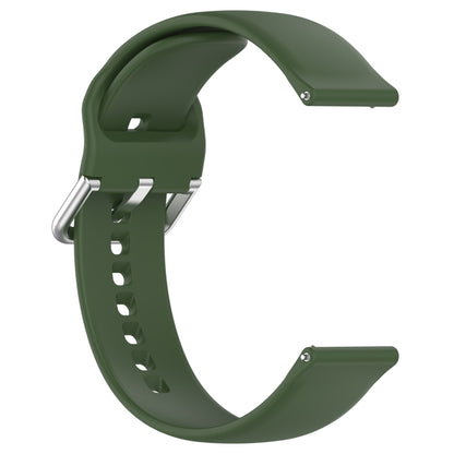 For Xiaomi Watch 2 Solid Color Metal Silver Buckle Silicone Watch Band, Size: L(Army Green) - Watch Bands by buy2fix | Online Shopping UK | buy2fix
