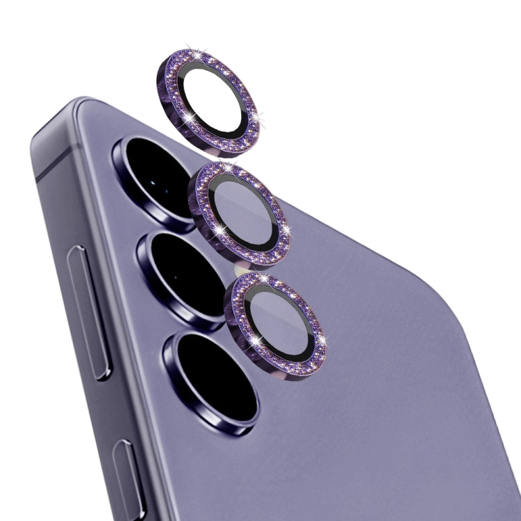 For Samsung Galaxy S24+ 5G NORTHJO Camera Lens Bling Glitter Metal Ring Tempered Glass Film(Purple) - Galaxy S24+ 5G Tempered Glass by NORTHJO | Online Shopping UK | buy2fix