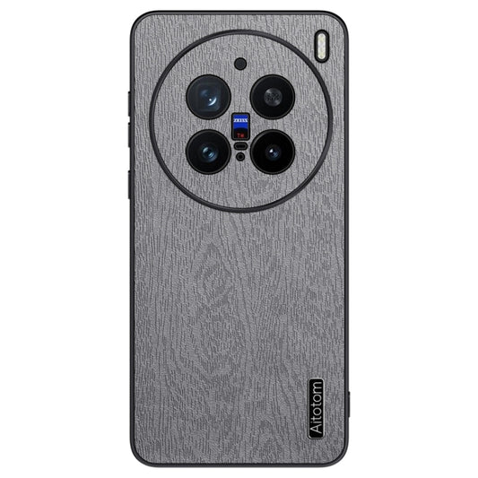 For vivo X200 Pro Tree Bark Leather Shockproof Phone Case(Grey) - X200 Pro Cases by buy2fix | Online Shopping UK | buy2fix