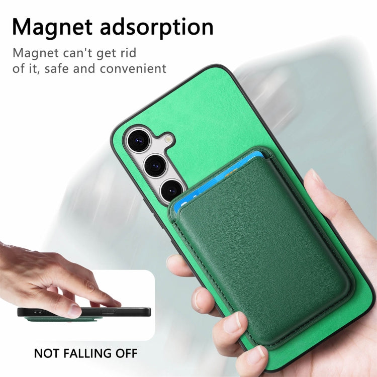For Samsung Galaxy S23 5G Retro Magsafe Card Bag PU Back Cover Phone Case(Green) - Galaxy S23 5G Cases by buy2fix | Online Shopping UK | buy2fix
