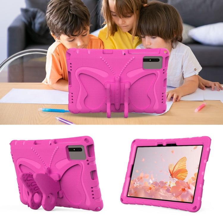 For Samsung Galaxy Tab S9 11 X710 Butterfly Bracket EVA Shockproof Tablet Case(Rose Red) - Other Galaxy Tab PC by buy2fix | Online Shopping UK | buy2fix