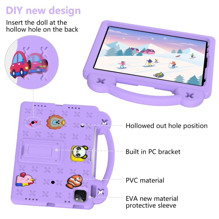 For iPad Air 11 2024 Handle Kickstand Children EVA Shockproof Tablet Case(Light Purple) - iPad Air 11 2024 Cases by buy2fix | Online Shopping UK | buy2fix