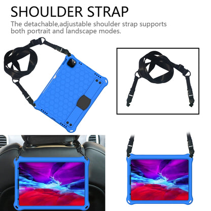 For iPad Pro 11 2024 Honeycomb EVA Hybrid PC Tablet Case with Strap(Blue+Black) - iPad Pro 11 2024 Cases by buy2fix | Online Shopping UK | buy2fix