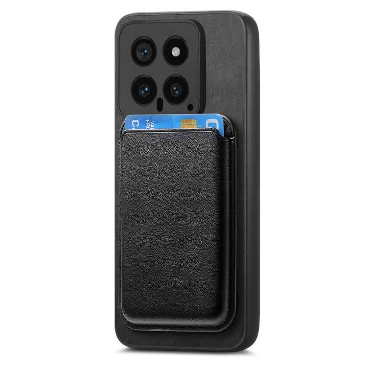 For Xiaomi Redmi K70E /Poco X6 Pro 5G Retro Magsafe Card Bag PU Back Cover Phone Case(Black) - K70E Cases by buy2fix | Online Shopping UK | buy2fix