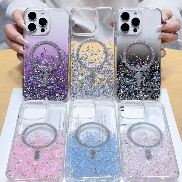 For iPhone 12 Gradient Glitter MagSafe PC Hybrid TPU Phone Case(Gradient Purple) - iPhone 12 / 12 Pro Cases by buy2fix | Online Shopping UK | buy2fix