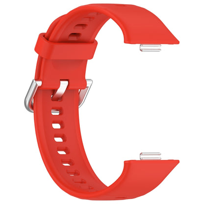 For Huawei Watch Fit3 Silicone Soft Watch Band + Clear Watch Protective Case Set(Red) - Watch Bands by buy2fix | Online Shopping UK | buy2fix