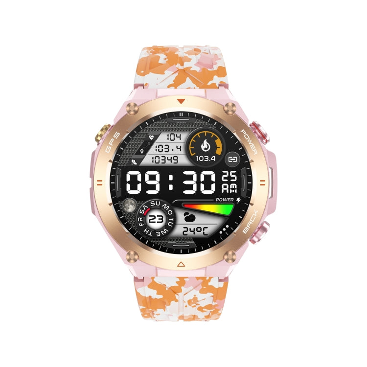 KC82 1.45 inch Color Screen Smart Watch, Support Bluetooth Call / Health Monitoring(Camouflage Pink) - Smart Watches by buy2fix | Online Shopping UK | buy2fix