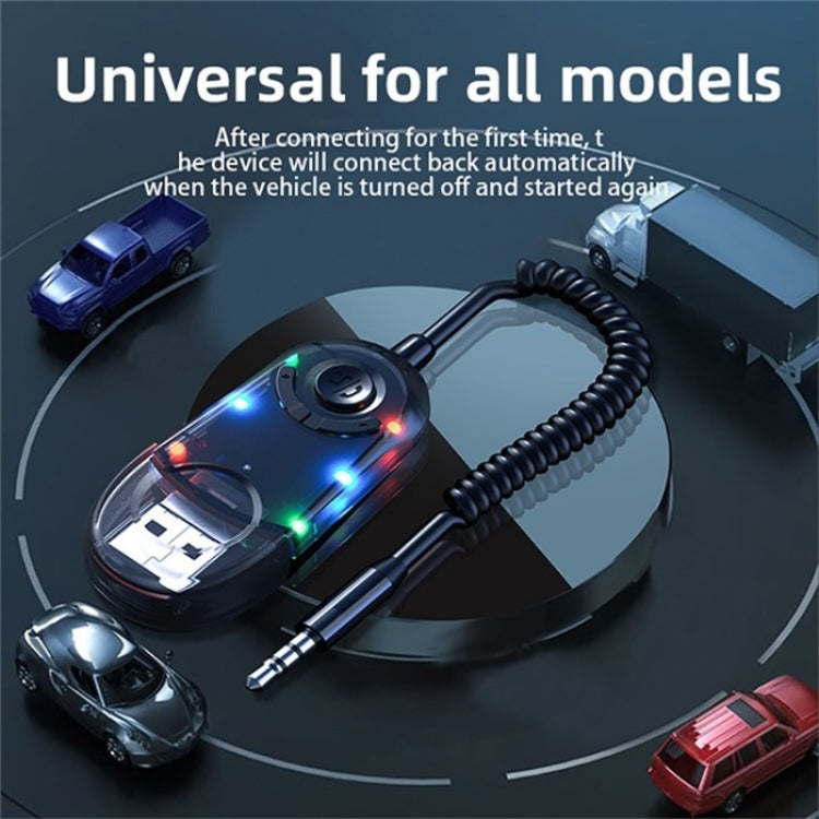 W9 Car Bluetooth Music Receiver USB Bluetooth 5.3 Adapter Wireless Audio Receiver - Bluetooth Car Kits by buy2fix | Online Shopping UK | buy2fix