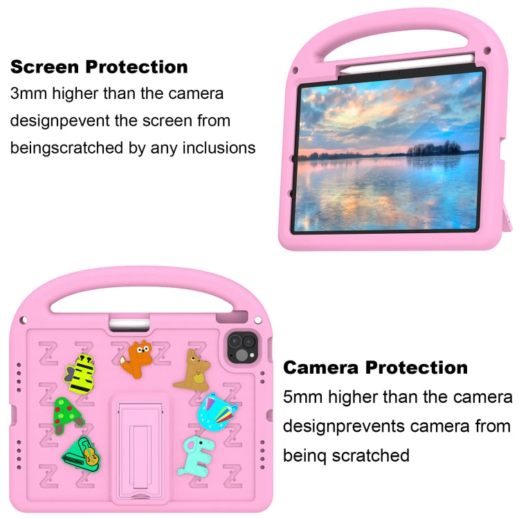 For iPad Pro 11 2024 Cartoon Sparrow EVA Shockproof Tablet Case(Pink) - iPad Pro 11 2024 Cases by buy2fix | Online Shopping UK | buy2fix