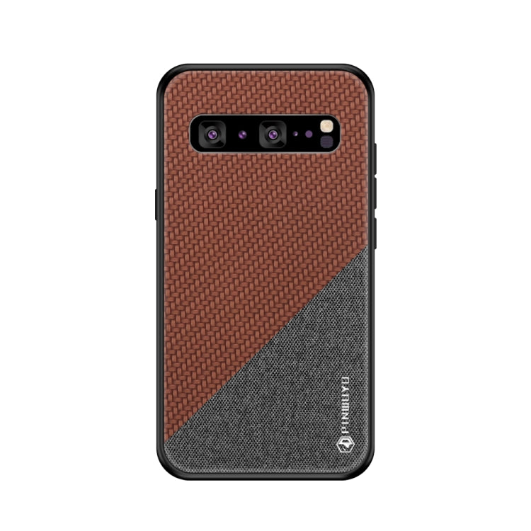 PINWUYO Honors Series Shockproof PC + TPU Protective Case for Galaxy S10 5G(Brown) - Galaxy Phone Cases by PINWUYO | Online Shopping UK | buy2fix