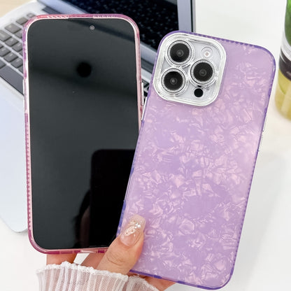 For iPhone 16 Pro Plating Glitter Texture TPU Phone Case with Lens Film(Purple Wrinkles) - iPhone 16 Pro Cases by buy2fix | Online Shopping UK | buy2fix