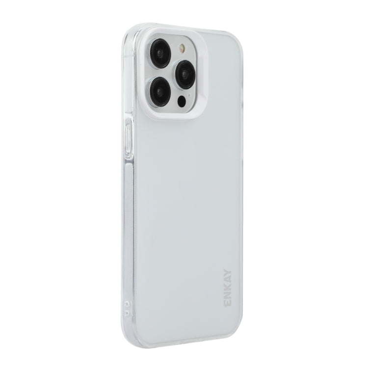 For iPhone 15 Pro Max ENKAY Hat-Prince Translucent Matte TPU Soft Phone Case(White) - iPhone 15 Pro Max Cases by ENKAY | Online Shopping UK | buy2fix