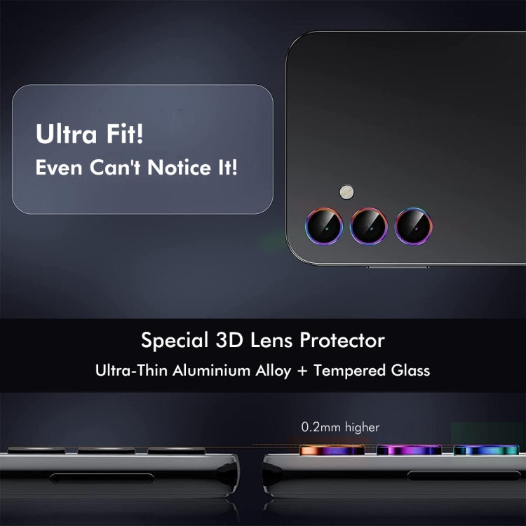 For OPPO Reno12 Global ENKAY Hat-Prince 9H Rear Camera Lens Aluminium Alloy Tempered Glass Film(Colorful) - Reno12 Tempered Glass by ENKAY | Online Shopping UK | buy2fix