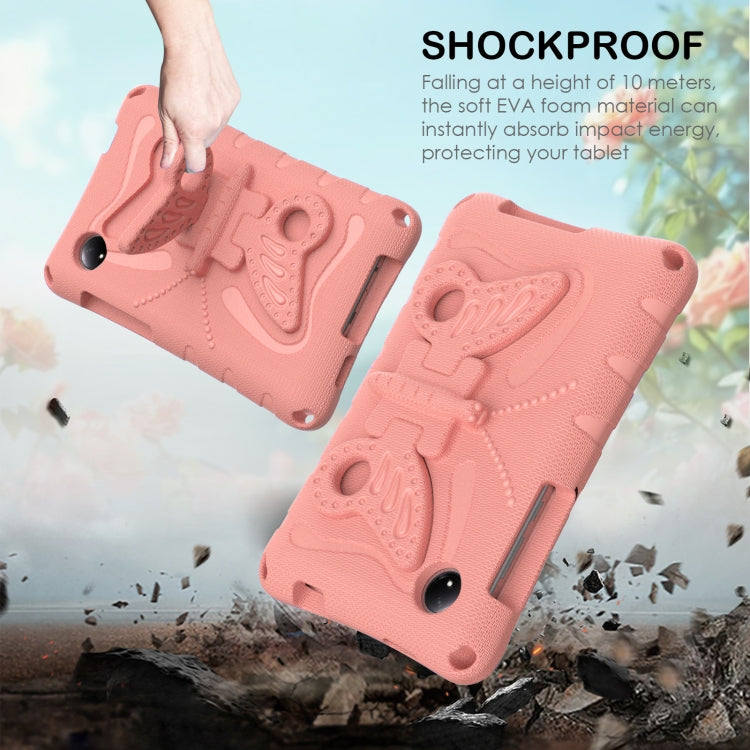 For Xiaomi Redmi Pad SE 8.7 2024 Butterfly Bracket EVA Shockproof Tablet Case(Pink Orange) - More Tablet Cases by buy2fix | Online Shopping UK | buy2fix