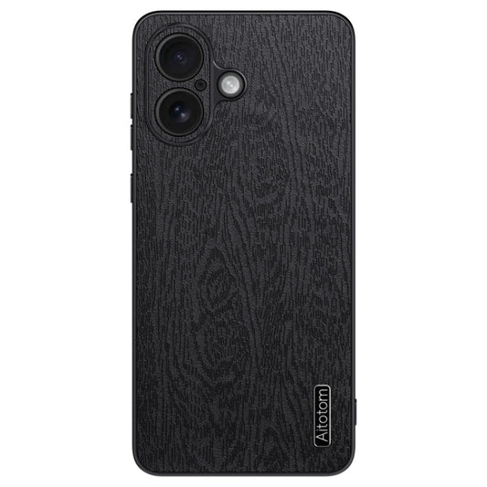 For iPhone 16 Plus Tree Bark Leather Shockproof Phone Case(Black) - iPhone 16 Plus Cases by buy2fix | Online Shopping UK | buy2fix