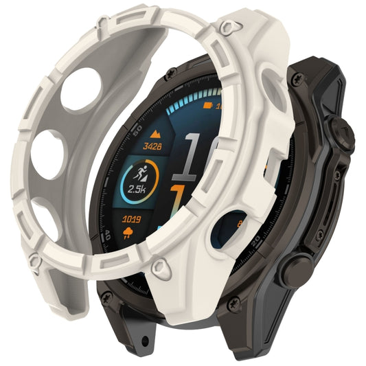 For Garmin Fenix 8 AMOLED 43mm Armor Hollow TPU Half Coverage Watch Protective Case(Starlight) - Watch Cases by buy2fix | Online Shopping UK | buy2fix