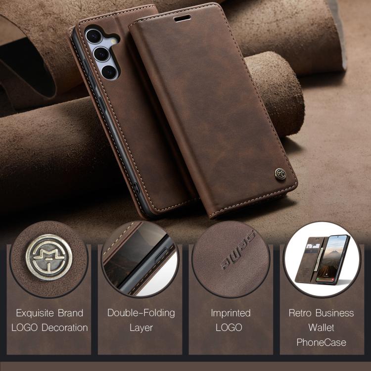 For Samsung Galaxy S25 5G CaseMe 013 Multifunctional Horizontal Flip Leather Phone Case(Coffee) - Galaxy S25 5G Cases by CaseMe | Online Shopping UK | buy2fix