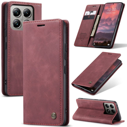 For Xiaomi 14T Pro CaseMe 013 Multifunctional Horizontal Flip Leather Phone Case(Red) - 14T Pro Cases by CaseMe | Online Shopping UK | buy2fix