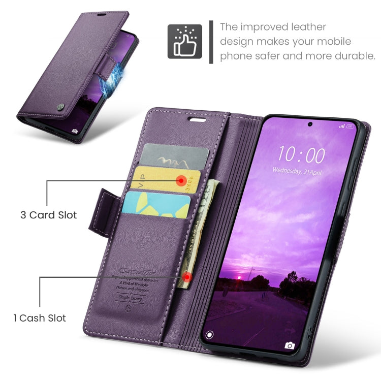 For Xiaomi 14T Pro CaseMe 023 Butterfly Buckle Litchi Texture RFID Anti-theft Leather Phone Case(Purple) - 14T Pro Cases by CaseMe | Online Shopping UK | buy2fix