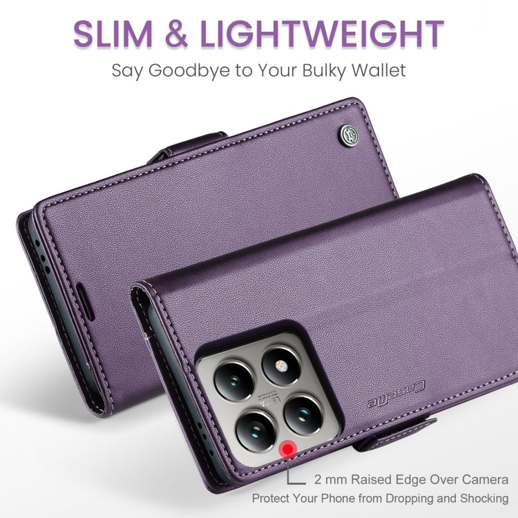 For Xiaomi 14T Pro CaseMe 023 Butterfly Buckle Litchi Texture RFID Anti-theft Leather Phone Case(Purple) - 14T Pro Cases by CaseMe | Online Shopping UK | buy2fix