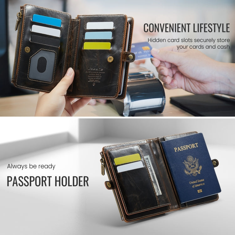 CaseMe-Me60 Multi-functional Anti-theft Swipe Passport Wallet(Brown) -  by CaseMe | Online Shopping UK | buy2fix