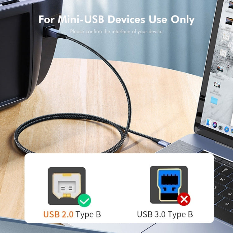 ENKAY ENK-CB170 USB C / Type-C to USB 2.0 B Printer Scanner Nylon Braided Cable, Length:1m - Cable & Adapters by ENKAY | Online Shopping UK | buy2fix