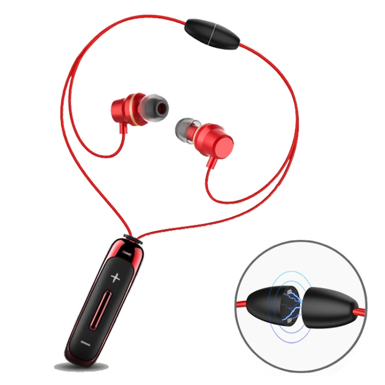 BT315 Sport Bluetooth Headset Wireless Stereo Earphone Bluetooth 4.1 Earpiece With Mic Sport Bass Magnetic Necklace Earpiece(Red) - Sport Earphone by buy2fix | Online Shopping UK | buy2fix