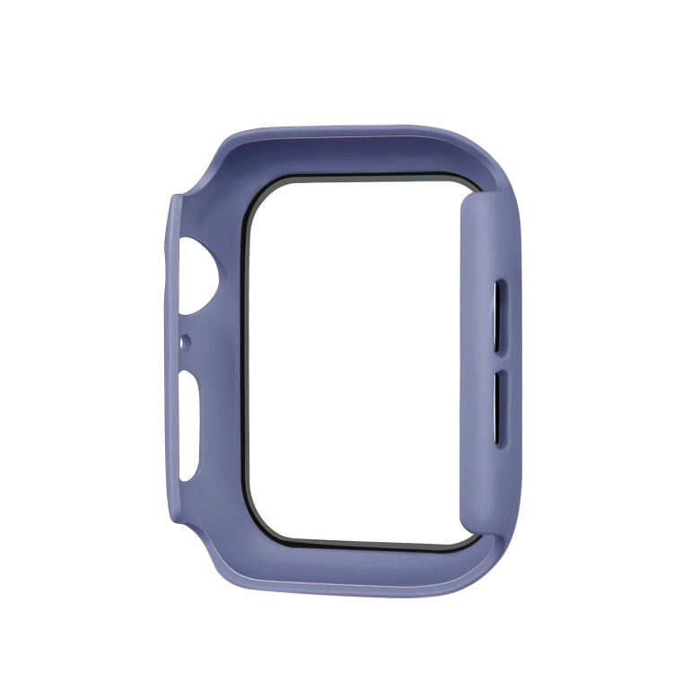 ENKAY Hat-prince Full Coverage PC Case + Tempered Glass Protector for Apple Watch Series 5 / 4 44mm(Blue) - Watch Cases by ENKAY | Online Shopping UK | buy2fix