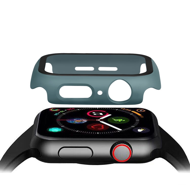 ENKAY Hat-prince Full Coverage PC Case + Tempered Glass Protector for Apple Watch Series 5 / 4 40mm(Green) - Watch Cases by ENKAY | Online Shopping UK | buy2fix