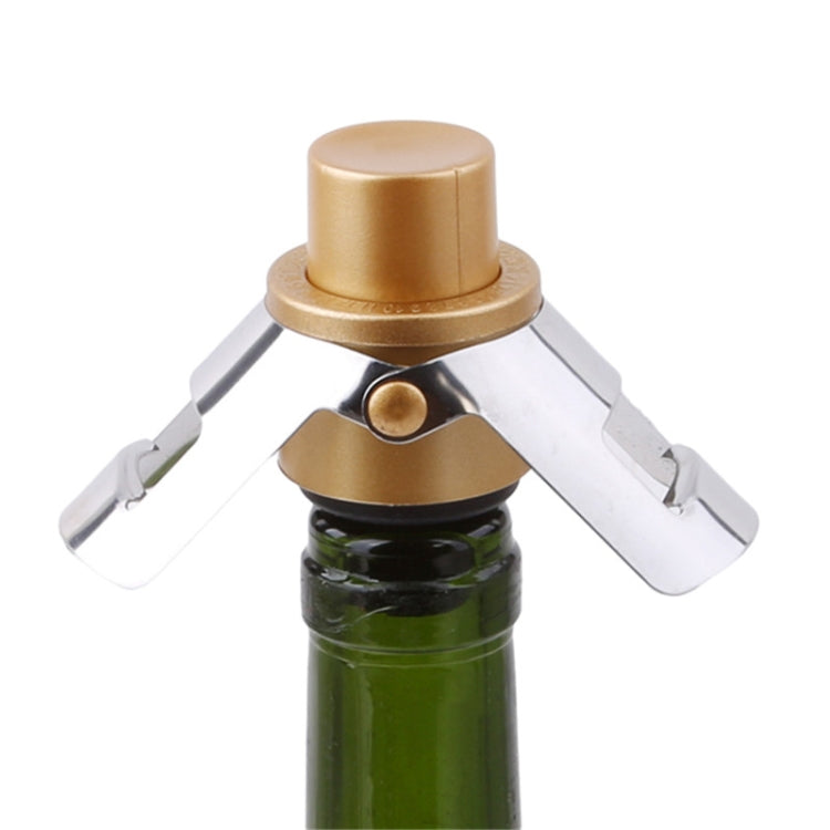 Push-button Stainless Steel Pumping Champagne Stopper Sparkling Champagne Snap Wing Vacuum Wine Stopper(Black) - Bottle Stopper by buy2fix | Online Shopping UK | buy2fix