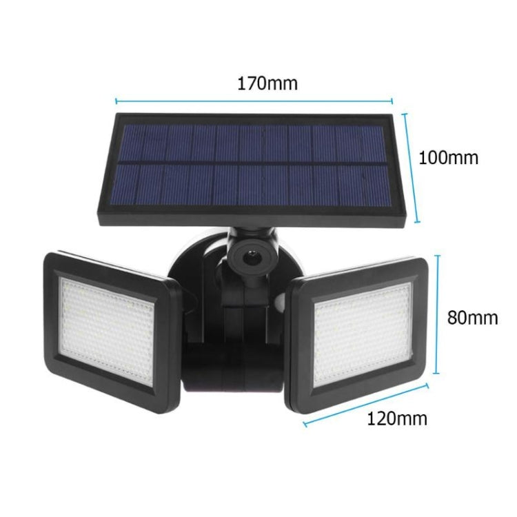 Double Flat Spotlight 48 LED Waterproof PIR Motion Sensor Solar Light - Solar Lights by buy2fix | Online Shopping UK | buy2fix