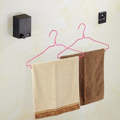 Retractable Indoor And Outdoor Clothes Wall Hanger Magic Drying Rack Balcony Bathroom Invisible Clothesline Wire Rope, Color:Black - Shelf & Hooks by buy2fix | Online Shopping UK | buy2fix