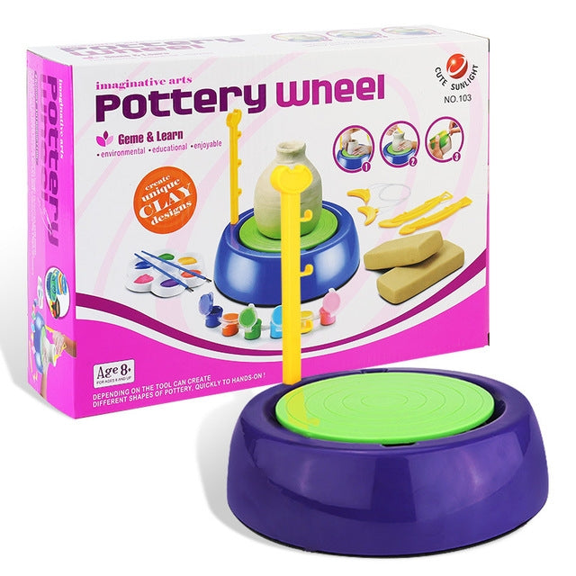 Portable Mini DIY Manual Electric Porcelain Pottery Children Art Education Crafts - DIY Developmental Toys by buy2fix | Online Shopping UK | buy2fix