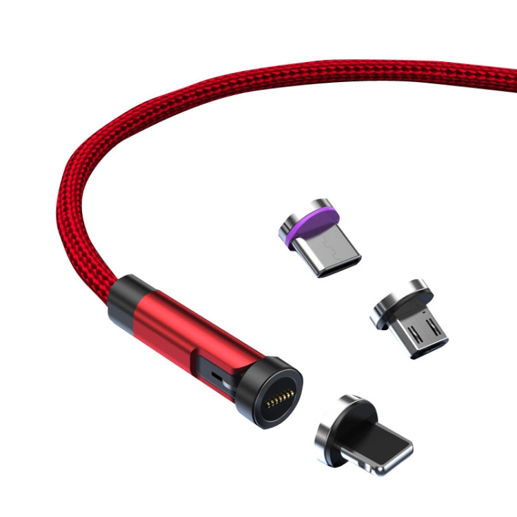 CC57 8 Pin + Type-C/USB-C + Micro USB Magnetic Interface Rotating Fast Charging Data Cable, Cbale Length: 1m(Red) - Charging Cable & Head by buy2fix | Online Shopping UK | buy2fix